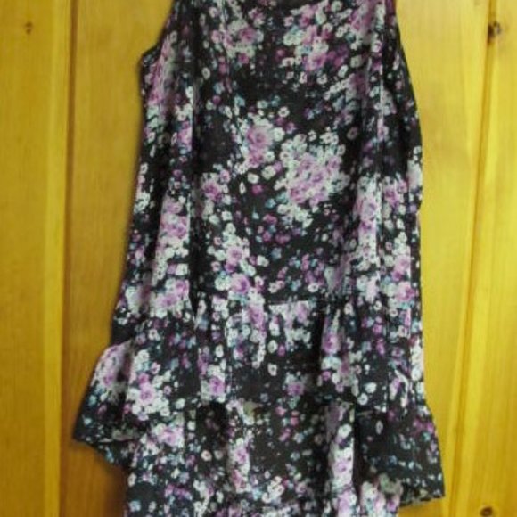 Torrid sz 0 tops Hi Low Torrid Blouse ruffle Flowing sheer tank tops Plus sz Top - Picture 1 of 6